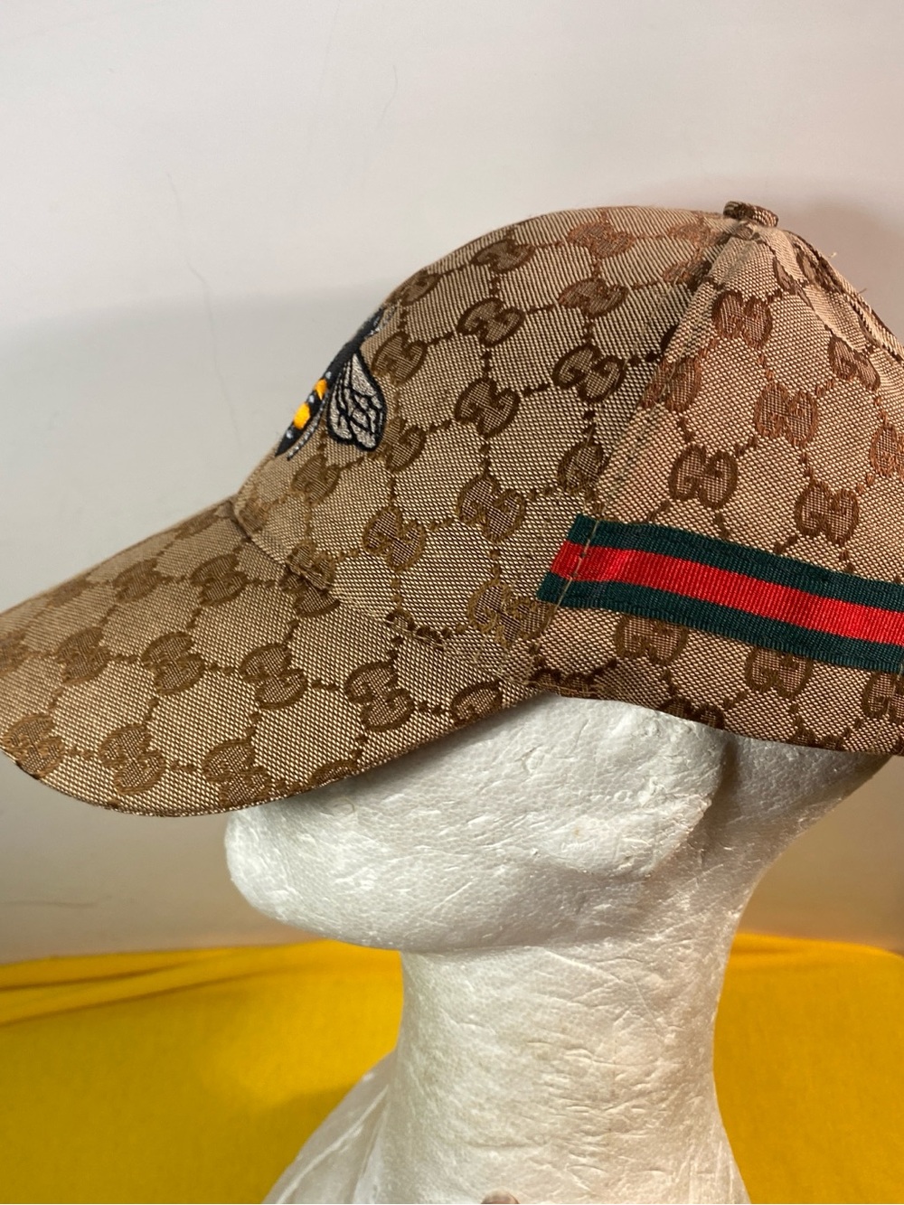 Brown Monogram Cap with Embroidered Bee - Picture 4 of 8